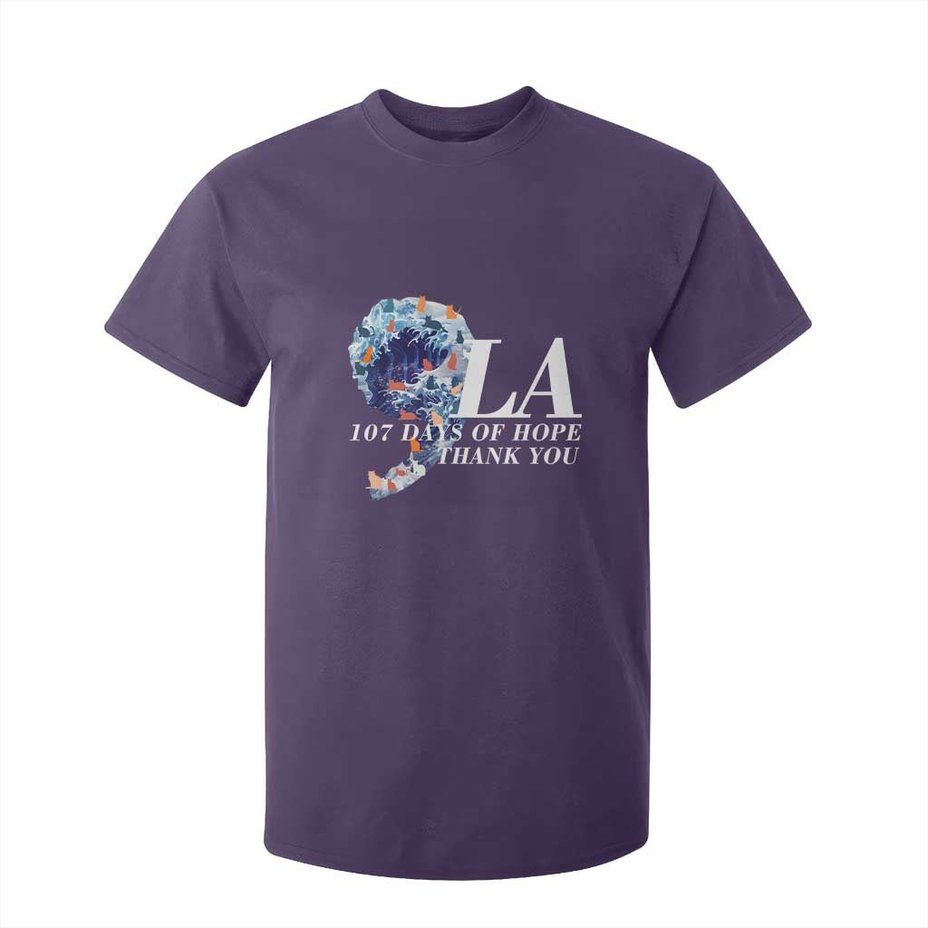 107 Days of Hope Thank You Kamala T Shirt For Kid The Great Wave Kanagawa Japanese Cat TS10 Purple Print Your Wear