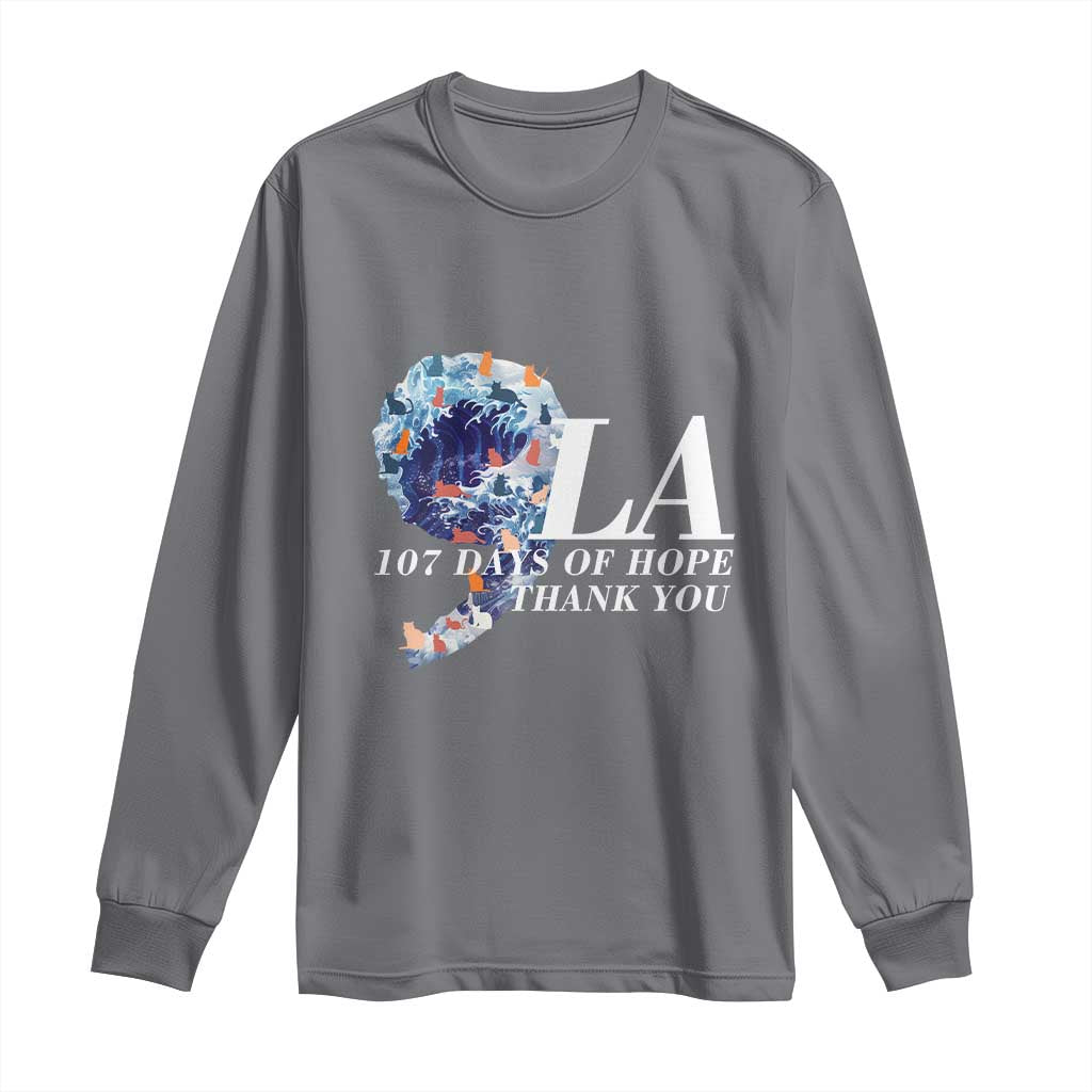 107 Days of Hope Thank You Kamala Long Sleeve Shirt The Great Wave Kanagawa Japanese Cat TS10 Charcoal Print Your Wear