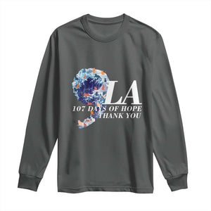 107 Days of Hope Thank You Kamala Long Sleeve Shirt The Great Wave Kanagawa Japanese Cat TS10 Dark Heather Print Your Wear