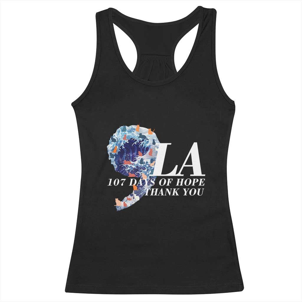 107 Days of Hope Thank You Kamala Racerback Tank Top The Great Wave Kanagawa Japanese Cat TS10 Black Print Your Wear