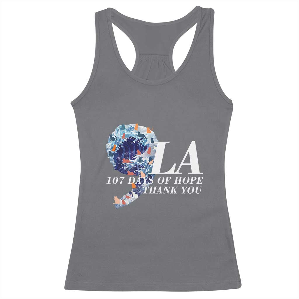 107 Days of Hope Thank You Kamala Racerback Tank Top The Great Wave Kanagawa Japanese Cat TS10 Charcoal Print Your Wear