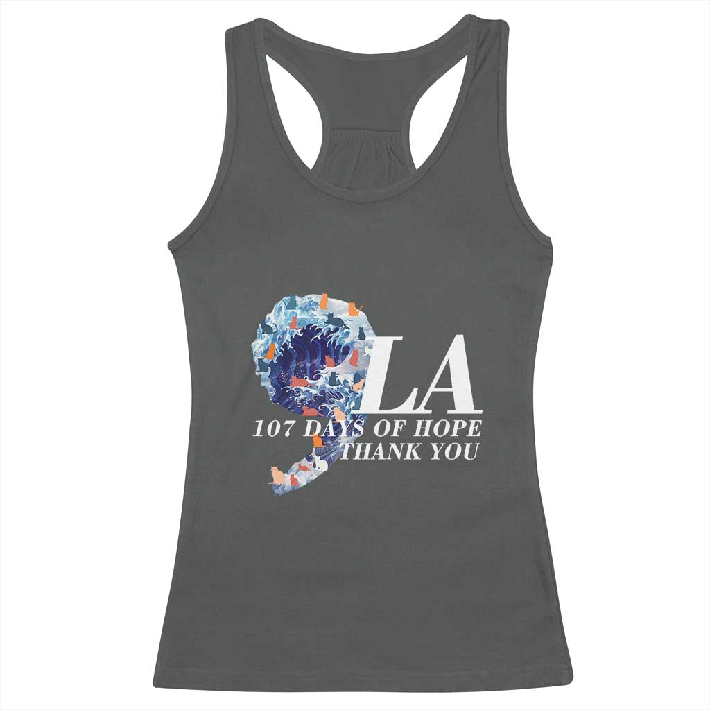 107 Days of Hope Thank You Kamala Racerback Tank Top The Great Wave Kanagawa Japanese Cat TS10 Dark Heather Print Your Wear
