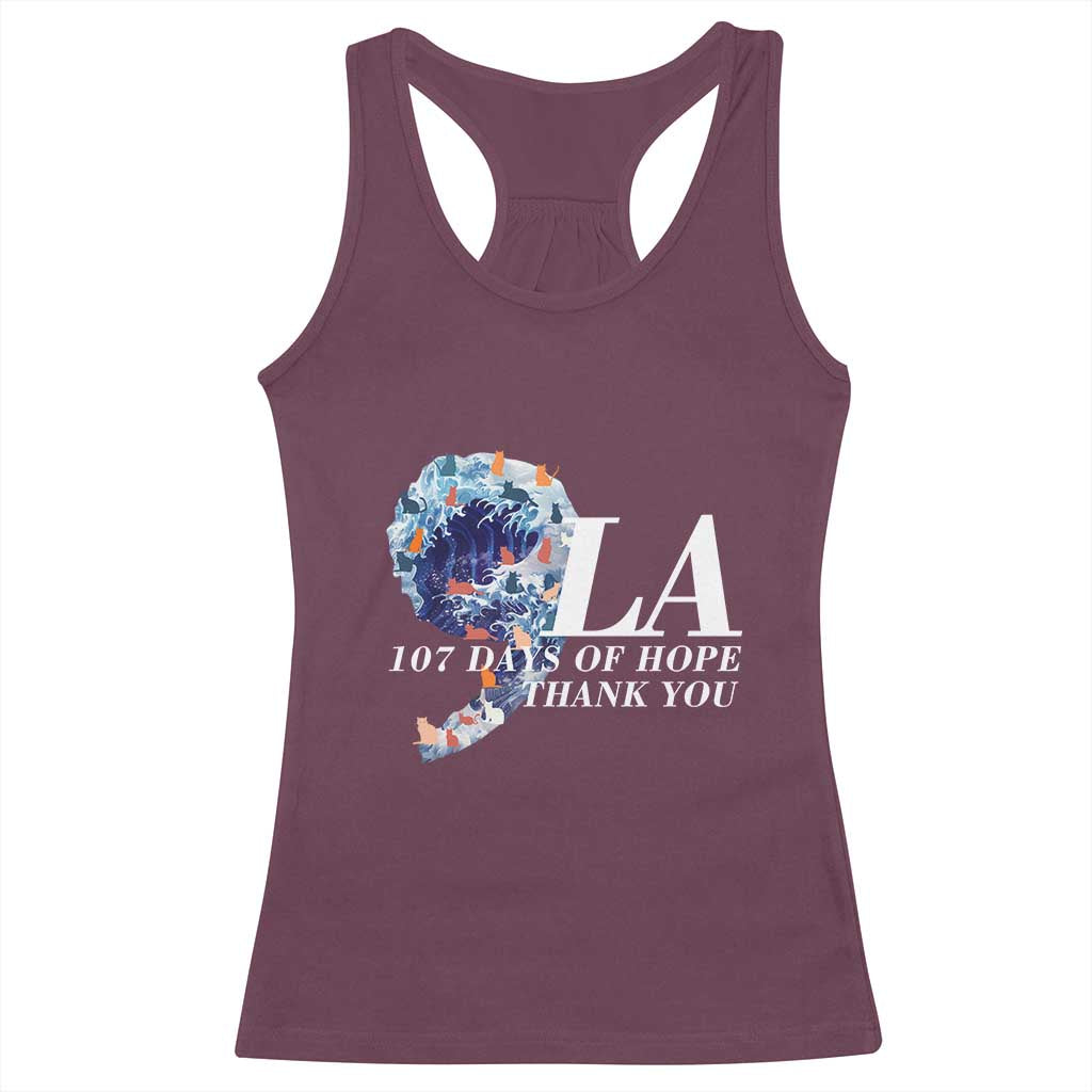 107 Days of Hope Thank You Kamala Racerback Tank Top The Great Wave Kanagawa Japanese Cat TS10 Maroon Print Your Wear