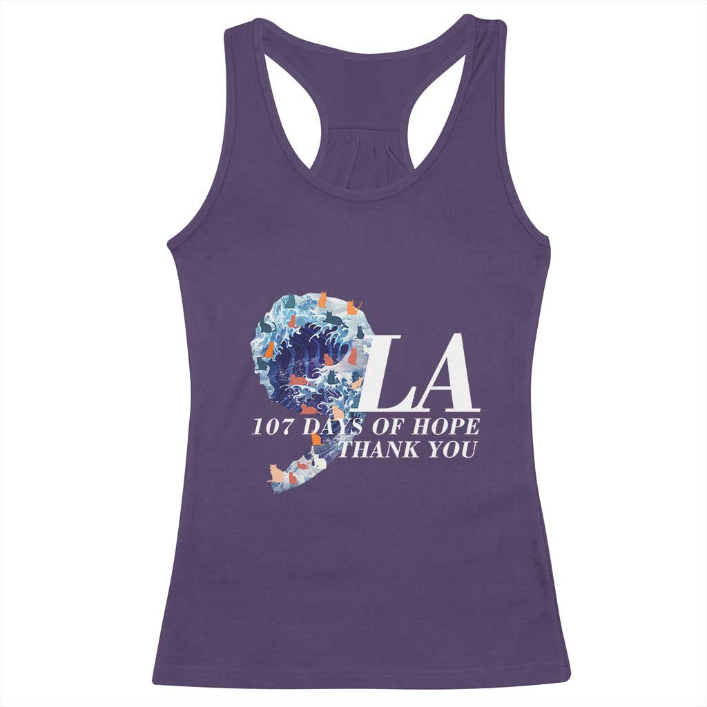 107 Days of Hope Thank You Kamala Racerback Tank Top The Great Wave Kanagawa Japanese Cat TS10 Purple Print Your Wear