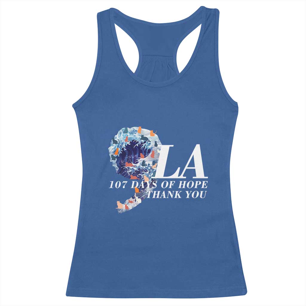 107 Days of Hope Thank You Kamala Racerback Tank Top The Great Wave Kanagawa Japanese Cat TS10 Royal Blue Print Your Wear