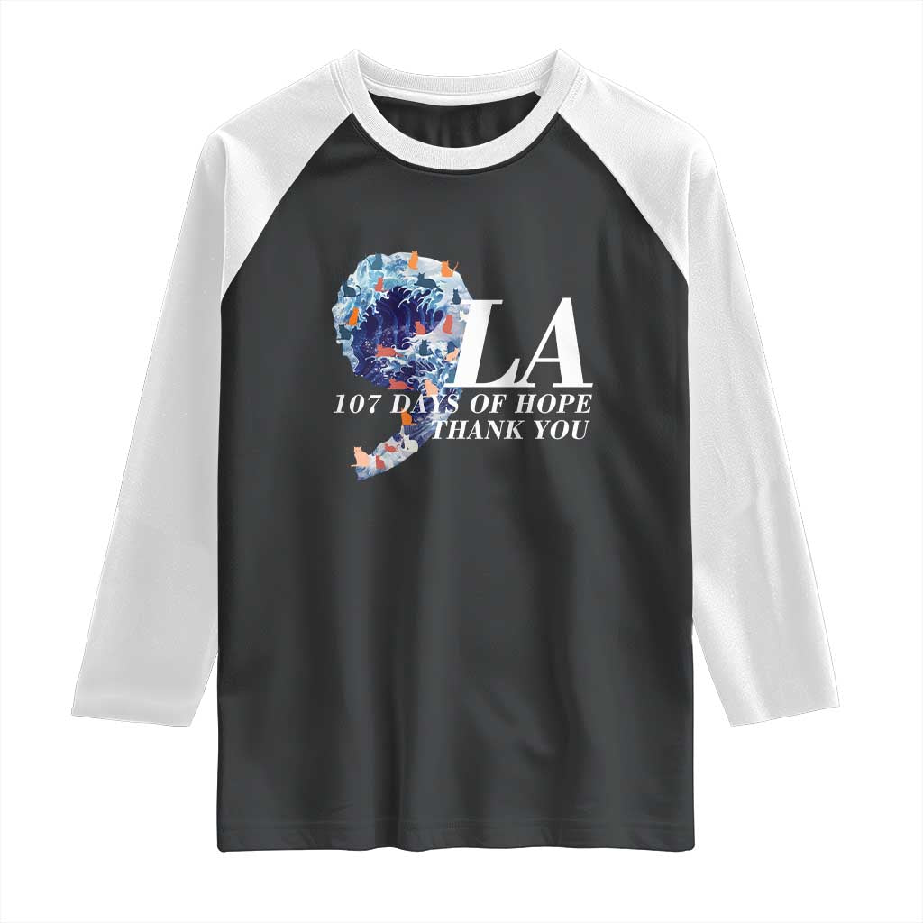 107 Days of Hope Thank You Kamala Raglan Shirt The Great Wave Kanagawa Japanese Cat TS10 Black White Print Your Wear