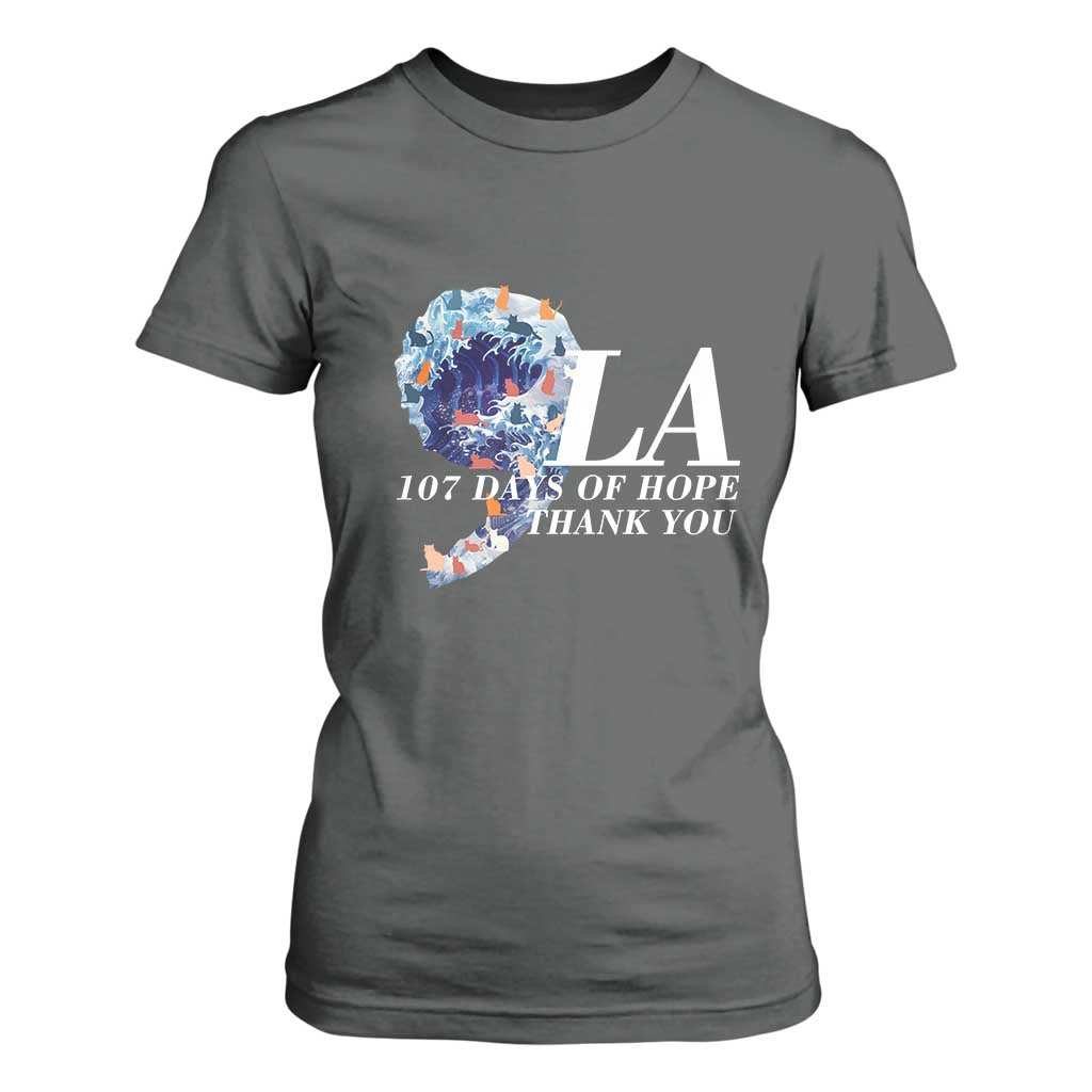 107 Days of Hope Thank You Kamala T Shirt For Women The Great Wave Kanagawa Japanese Cat TS10 Dark Heather Print Your Wear