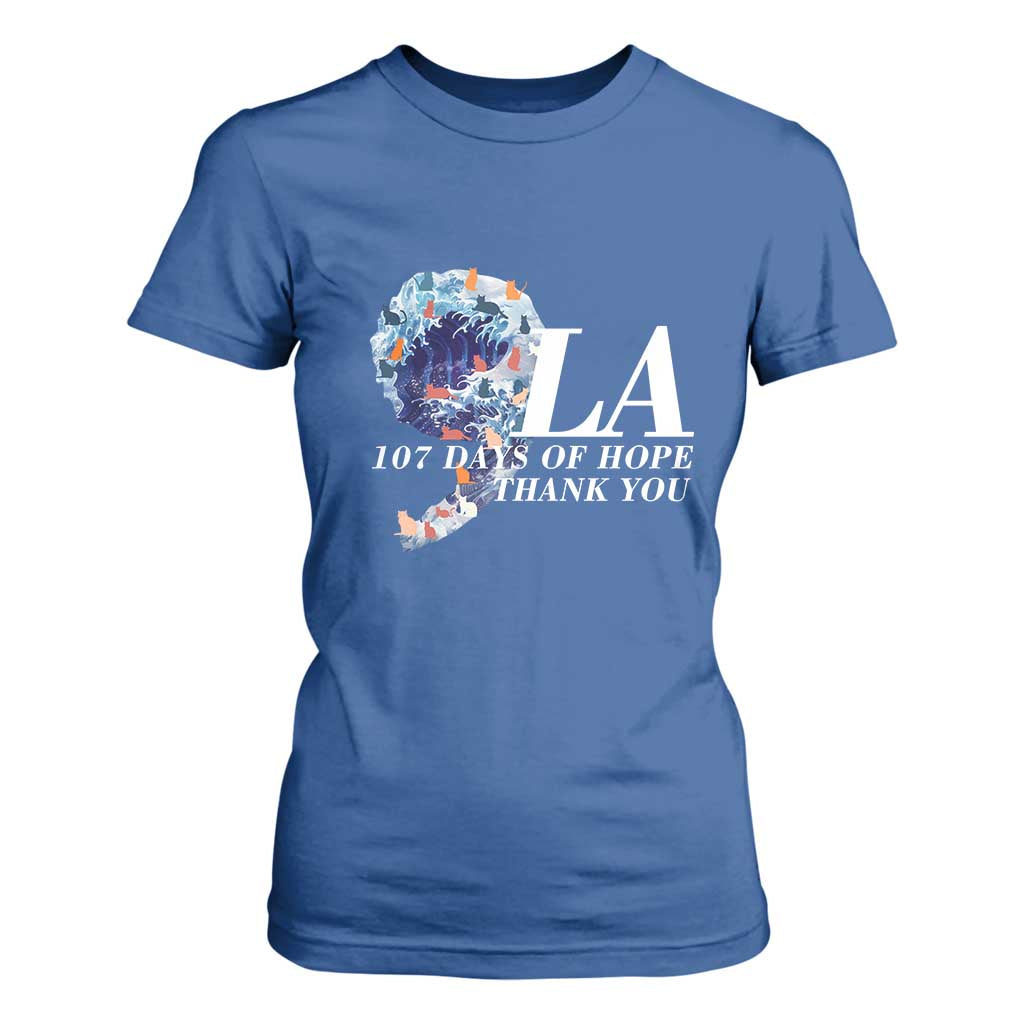 107 Days of Hope Thank You Kamala T Shirt For Women The Great Wave Kanagawa Japanese Cat TS10 Royal Blue Print Your Wear