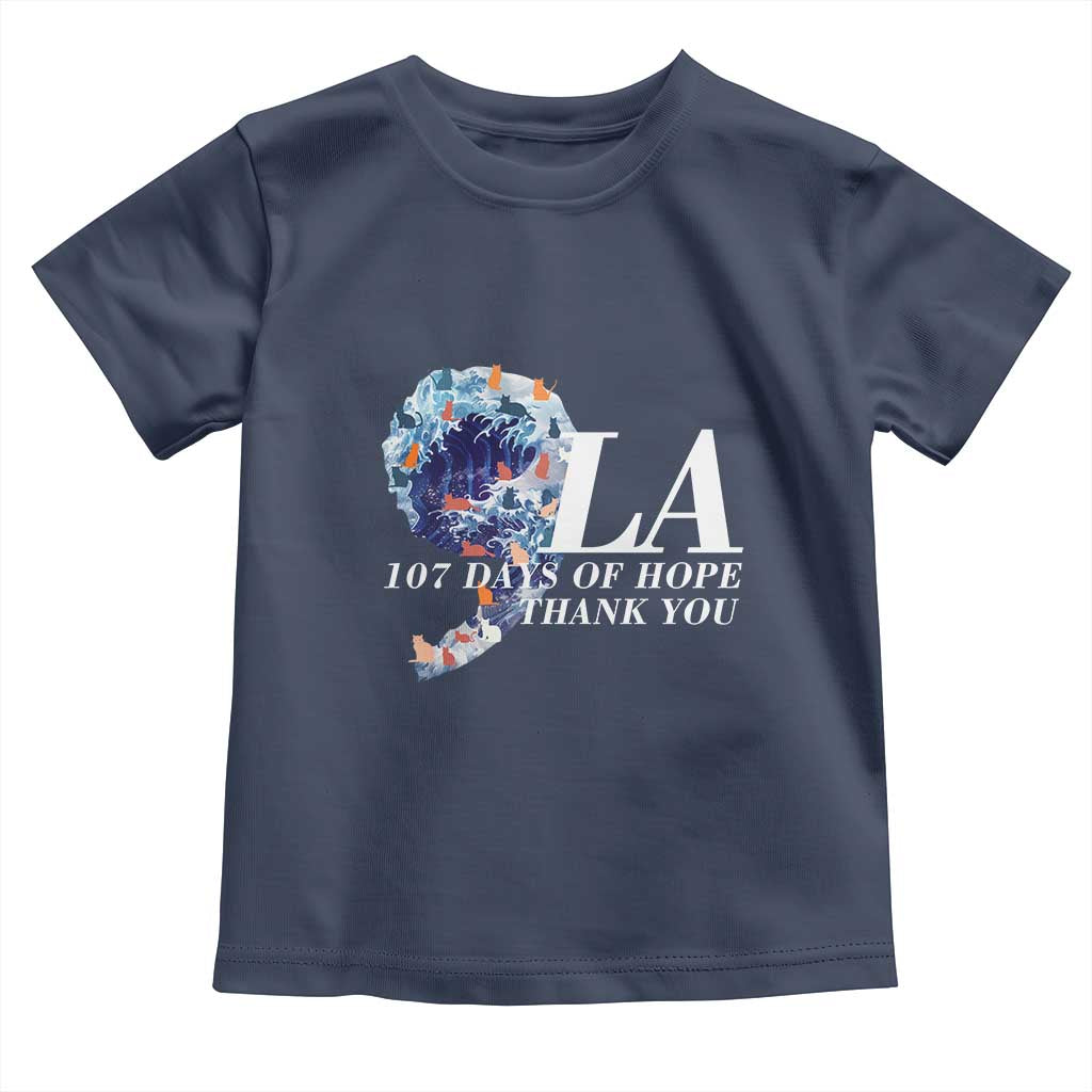 107 Days of Hope Thank You Kamala Toddler T Shirt The Great Wave Kanagawa Japanese Cat TS10 Navy Print Your Wear