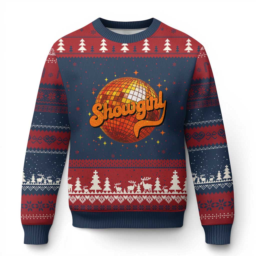 Showgirl Ugly Christmas Sweater Orange Show Girl Concert Country Music Fan Gift TS10 Navy Red Print Your Wear
