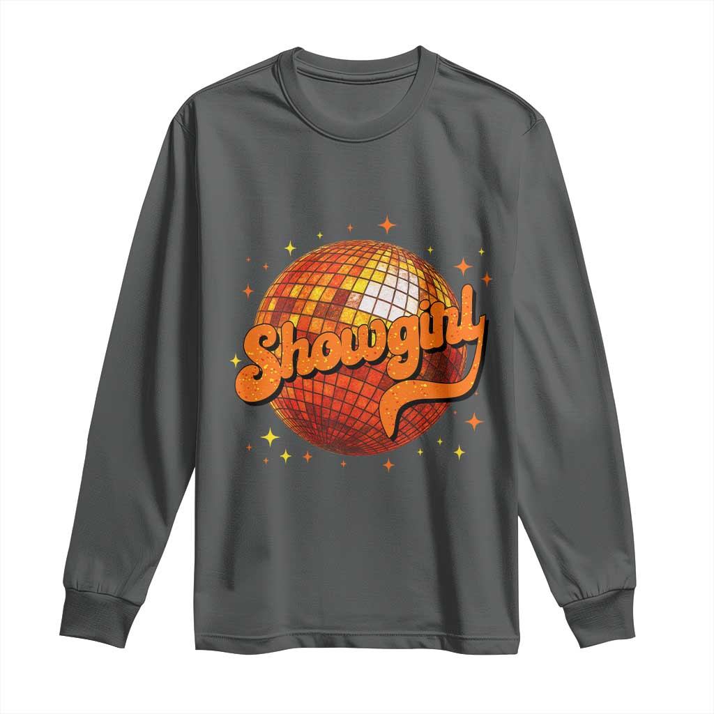 Showgirl Long Sleeve Shirt Orange Show Girl Concert Country Music Fan Gift TS10 Dark Heather Print Your Wear