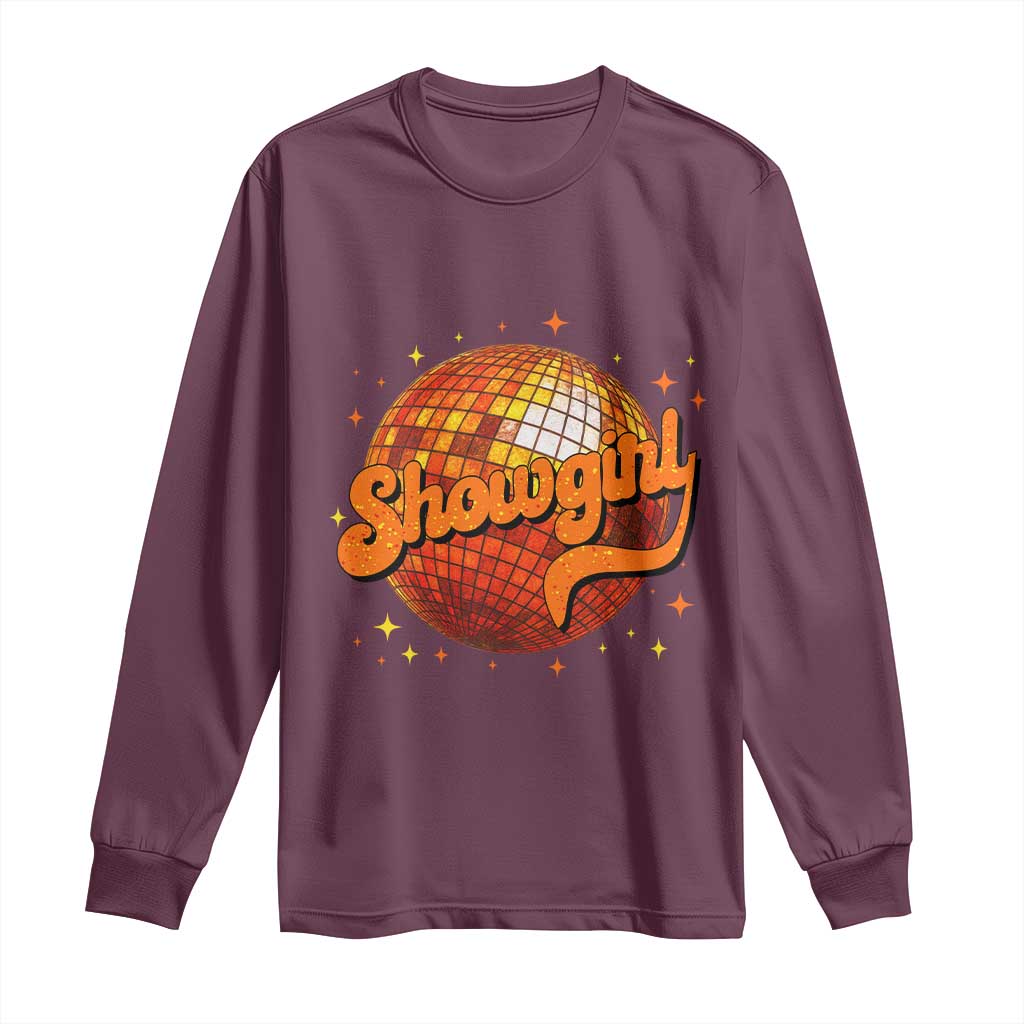 Showgirl Long Sleeve Shirt Orange Show Girl Concert Country Music Fan Gift TS10 Maroon Print Your Wear