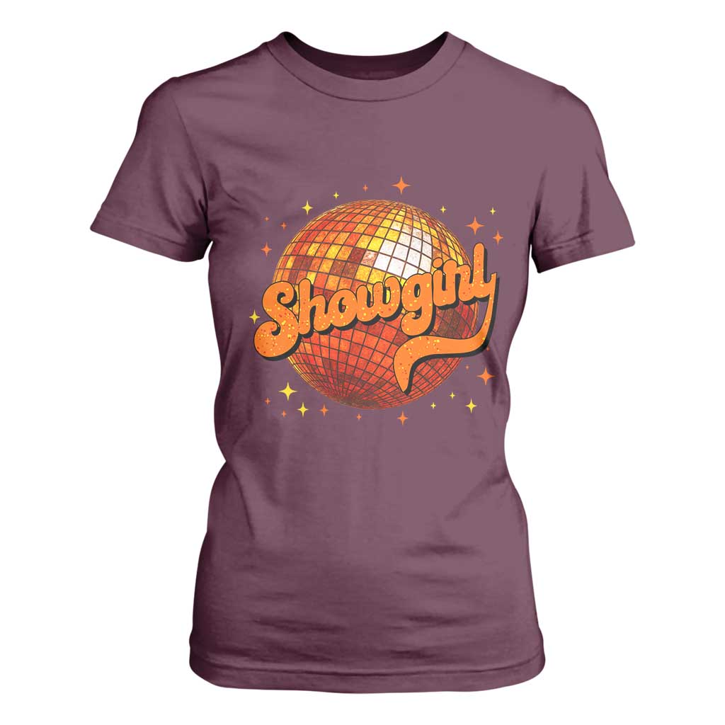Showgirl T Shirt For Women Orange Show Girl Concert Country Music Fan Gift TS10 Maroon Print Your Wear