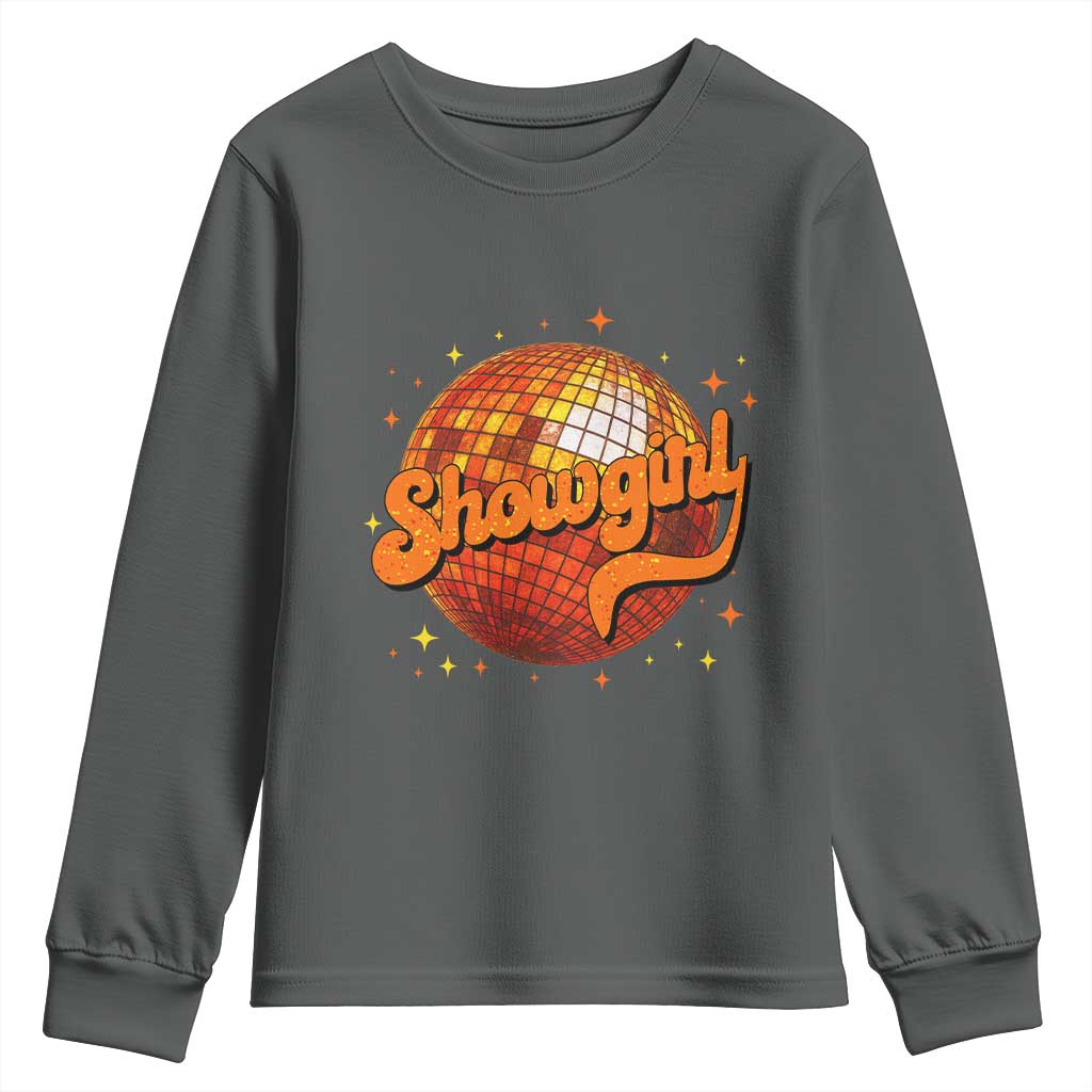 Showgirl Youth Sweatshirt Orange Show Girl Concert Country Music Fan Gift TS10 Dark Heather Print Your Wear