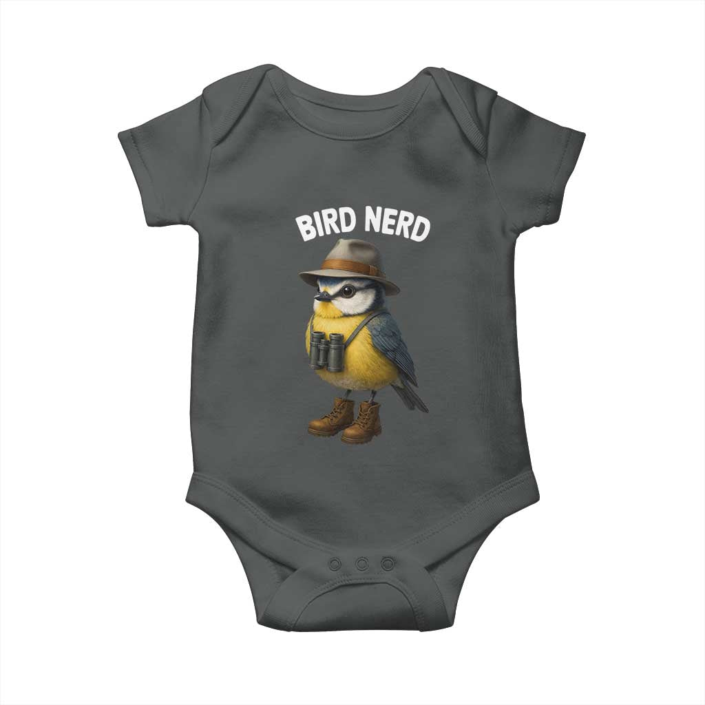 Bird Nerd Baby Onesie Funny Birding Bird Lover Watcher Twitcher TS10 Dark Heather Print Your Wear