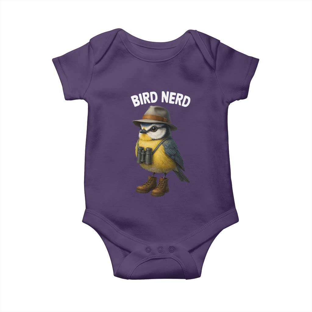 Bird Nerd Baby Onesie Funny Birding Bird Lover Watcher Twitcher TS10 Purple Print Your Wear