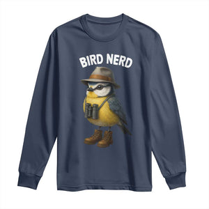 Bird Nerd Long Sleeve Shirt Funny Birding Bird Lover Watcher Twitcher TS10 Navy Print Your Wear