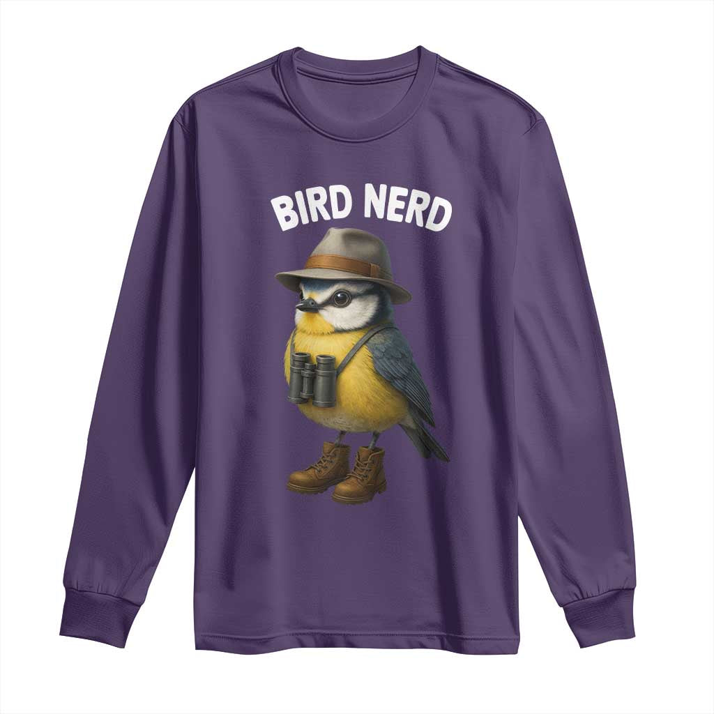 Bird Nerd Long Sleeve Shirt Funny Birding Bird Lover Watcher Twitcher TS10 Purple Print Your Wear