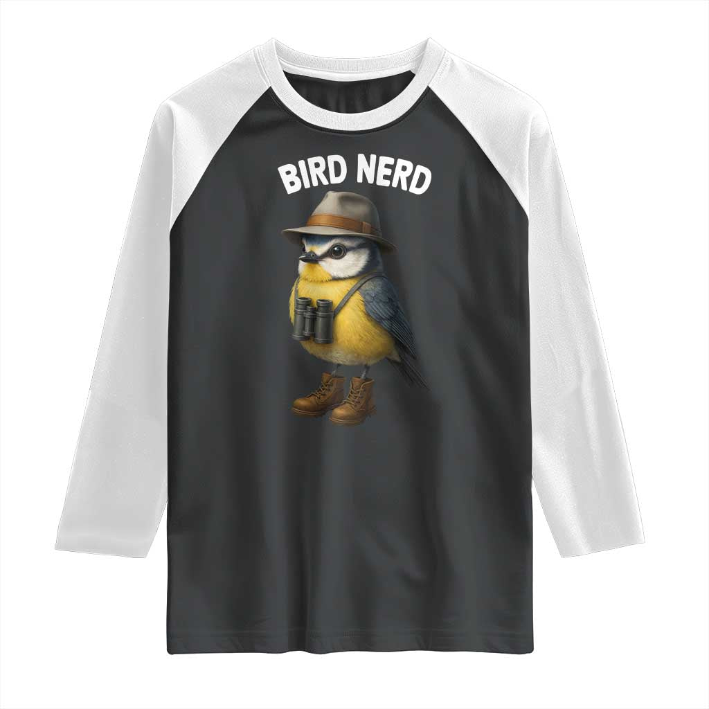 Bird Nerd Raglan Shirt Funny Birding Bird Lover Watcher Twitcher TS10 Black White Print Your Wear