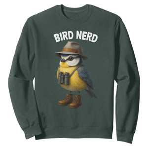 Bird Nerd Sweatshirt Funny Birding Bird Lover Watcher Twitcher TS10 Dark Forest Green Print Your Wear