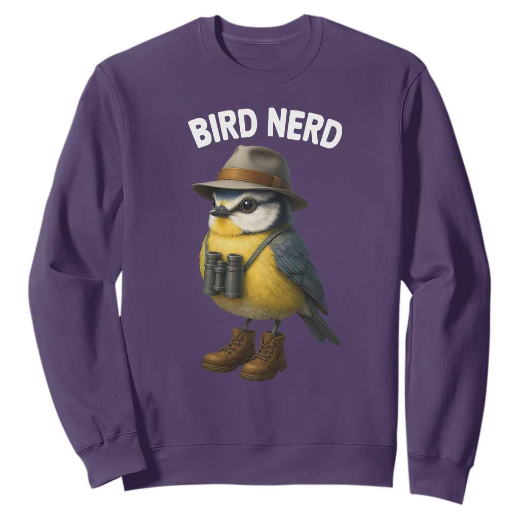 Bird Nerd Sweatshirt Funny Birding Bird Lover Watcher Twitcher TS10 Purple Print Your Wear