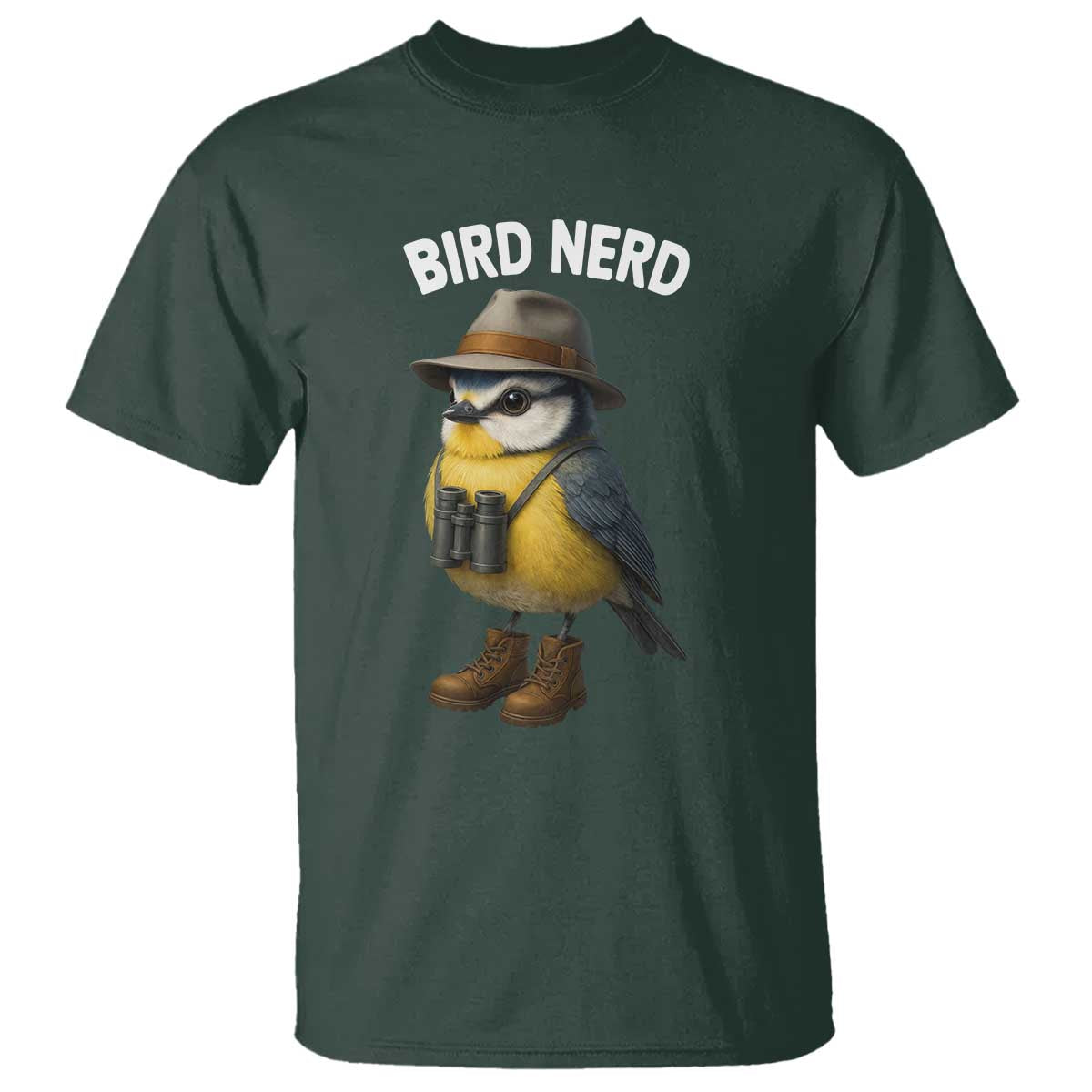 Bird Nerd T Shirt Funny Birding Bird Lover Watcher Twitcher TS10 Dark Forest Green Print Your Wear