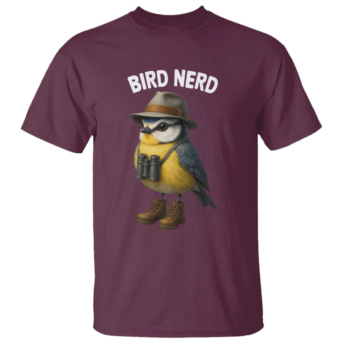 Bird Nerd T Shirt Funny Birding Bird Lover Watcher Twitcher TS10 Maroon Print Your Wear