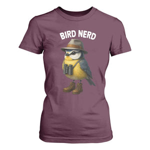Bird Nerd T Shirt For Women Funny Birding Bird Lover Watcher Twitcher TS10 Maroon Print Your Wear