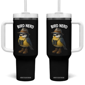 Bird Nerd Tumbler With Handle Funny Birding Bird Lover Watcher Twitcher TS10 One Size: 40 oz Black Print Your Wear
