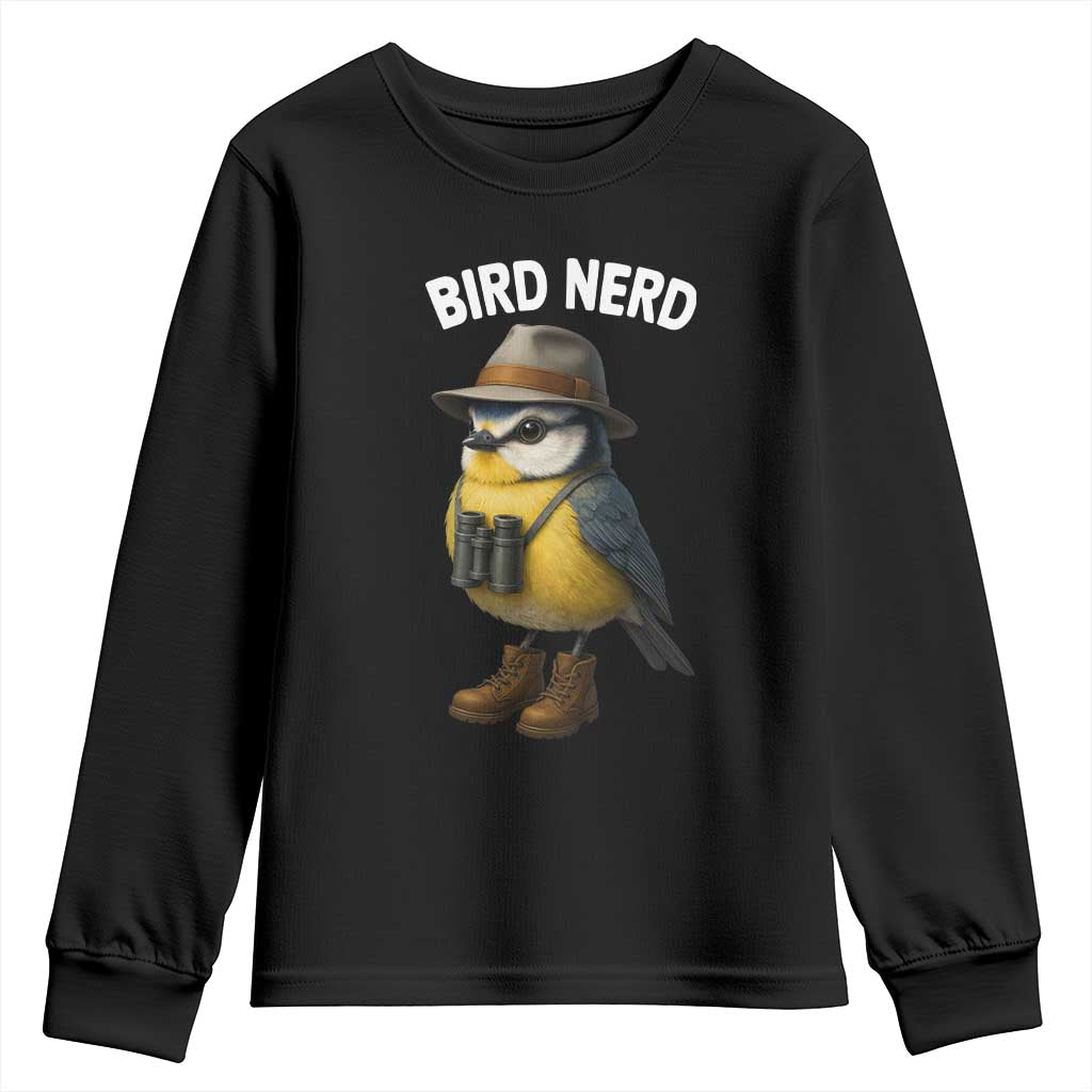 Bird Nerd Youth Sweatshirt Funny Birding Bird Lover Watcher Twitcher TS10 Black Print Your Wear