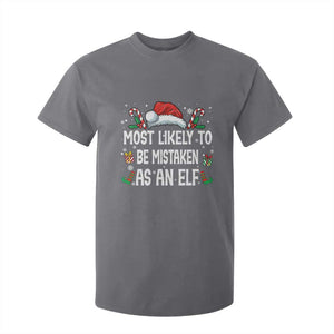 Family Matching Christmas T Shirt For Kid Funny Most Likely To Be Mistaken As An Elf TS10 Charcoal Print Your Wear