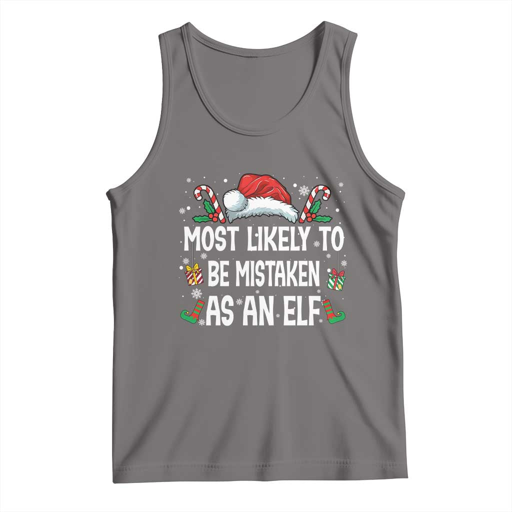 Family Matching Christmas Tank Top Funny Most Likely To Be Mistaken As An Elf TS10 Deep Heather Print Your Wear