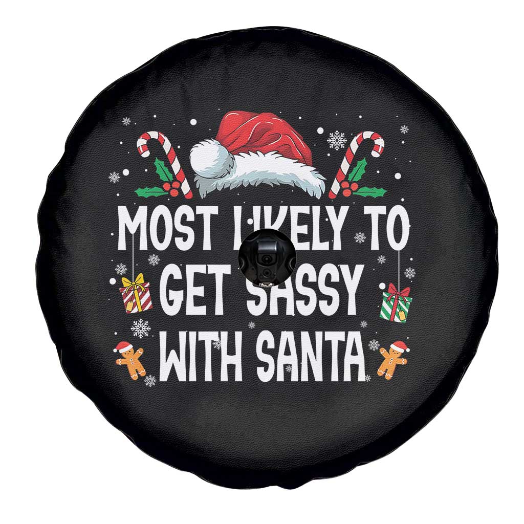Family Matching Christmas Spare Tire Cover Funny Most Likely To Get Sassy With Santa TS10 Print Your Wear