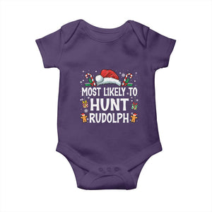 Family Matching Christmas Baby Onesie Most Likely To Hunt Rudolph TS10 Purple Print Your Wear