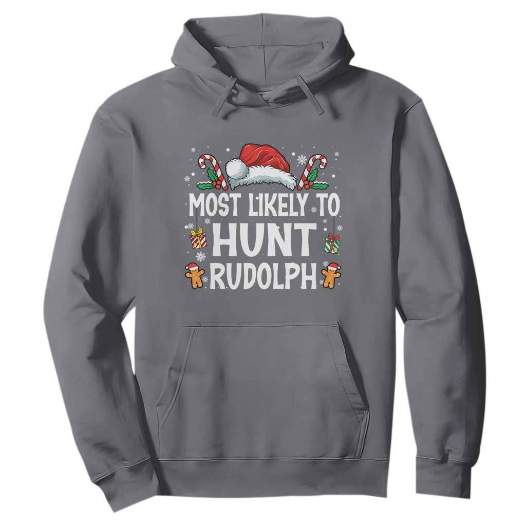 Family Matching Christmas Hoodie Most Likely To Hunt Rudolph TS10 Charcoal Print Your Wear