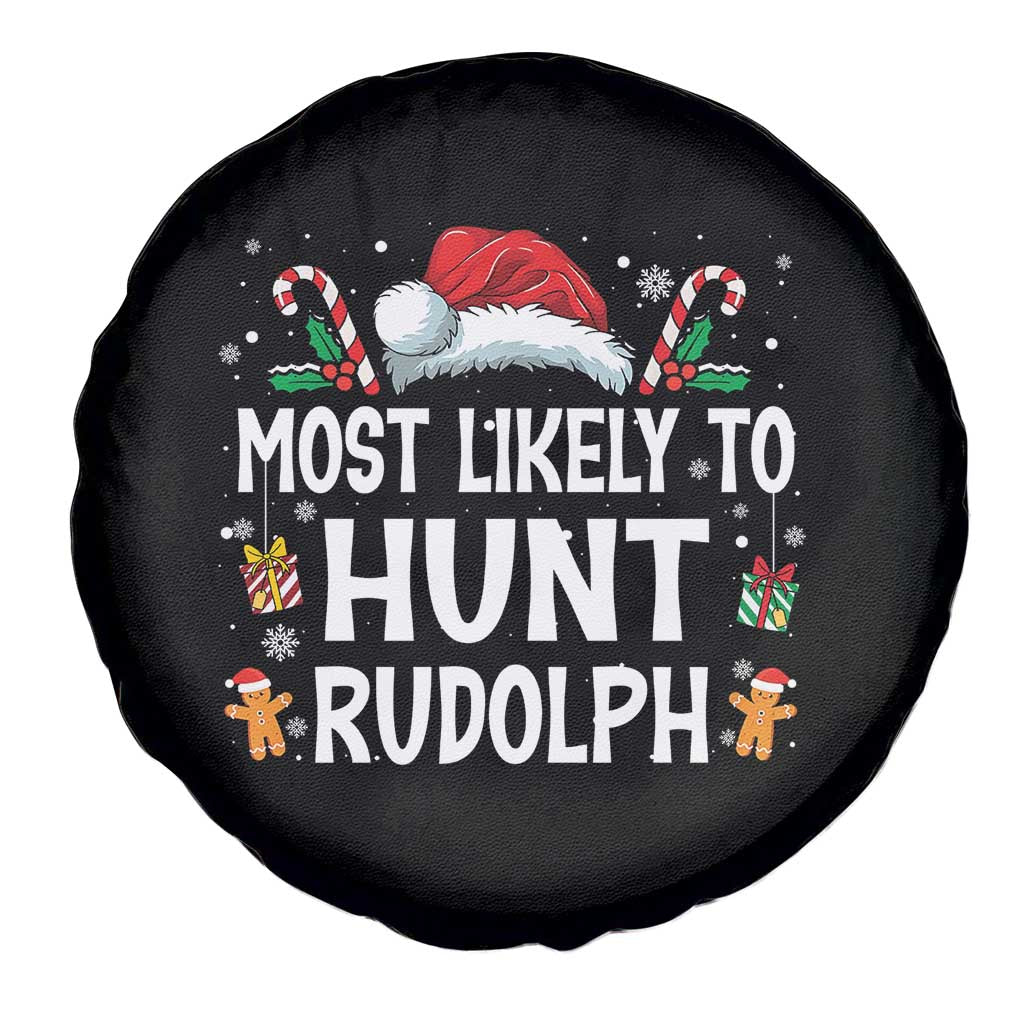 Family Matching Christmas Spare Tire Cover Most Likely To Hunt Rudolph TS10 Print Your Wear