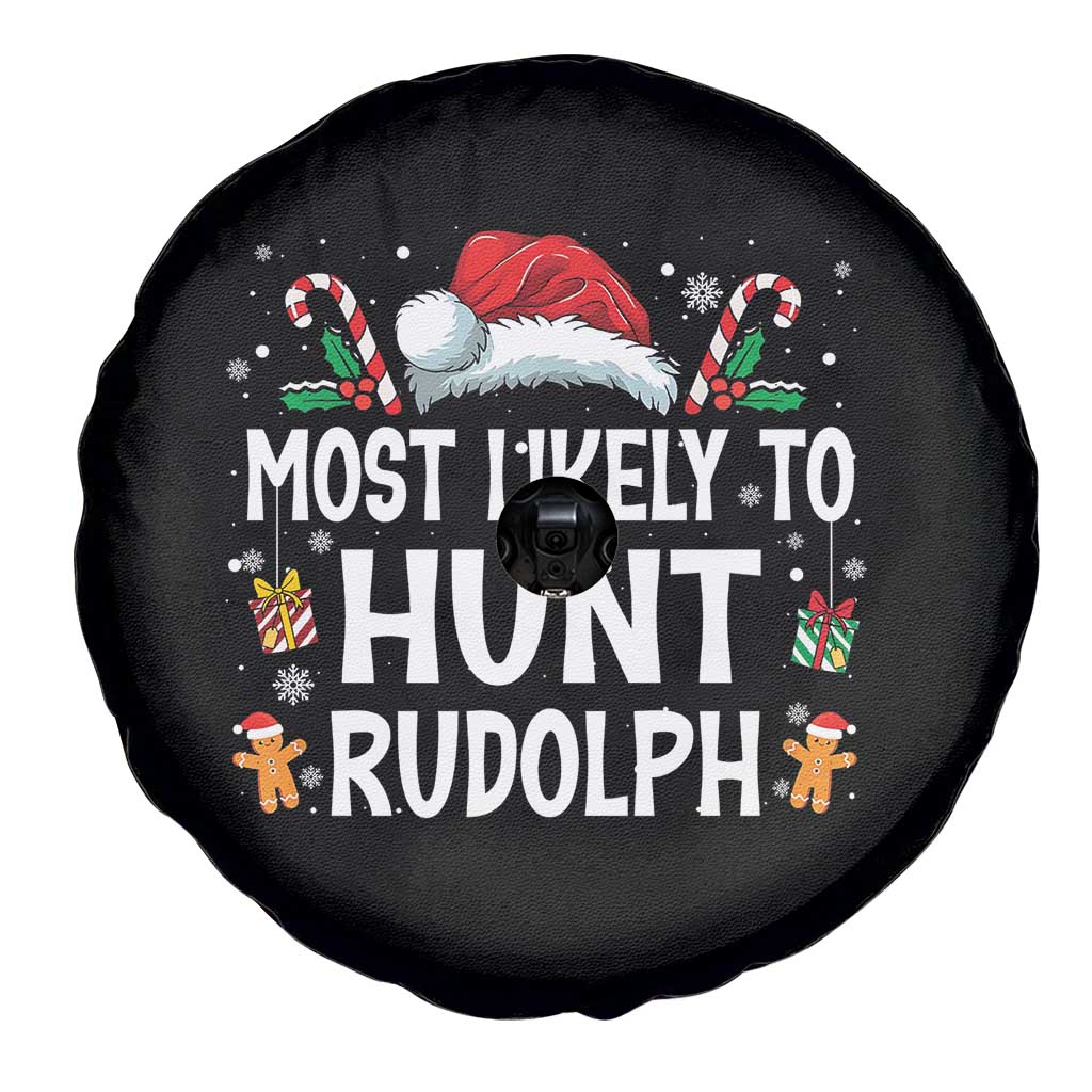 Family Matching Christmas Spare Tire Cover Most Likely To Hunt Rudolph TS10 Print Your Wear