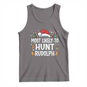 Family Matching Christmas Tank Top Most Likely To Hunt Rudolph TS10 Deep Heather Print Your Wear