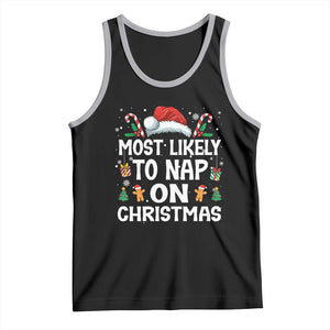 Family Matching Christmas Tank Top Most Likely To Nap On Xmas TS10 Black Athletic Heather Print Your Wear