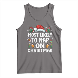 Family Matching Christmas Tank Top Most Likely To Nap On Xmas TS10 Deep Heather Print Your Wear