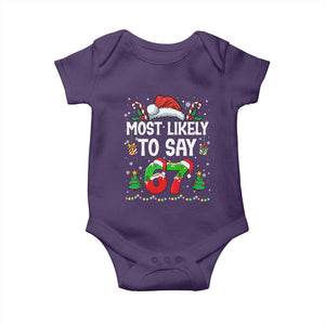 67 Christmas Baby Onesie Most Likely To 6 7 Meme Gen Alpha Slang TS10 Purple Print Your Wear