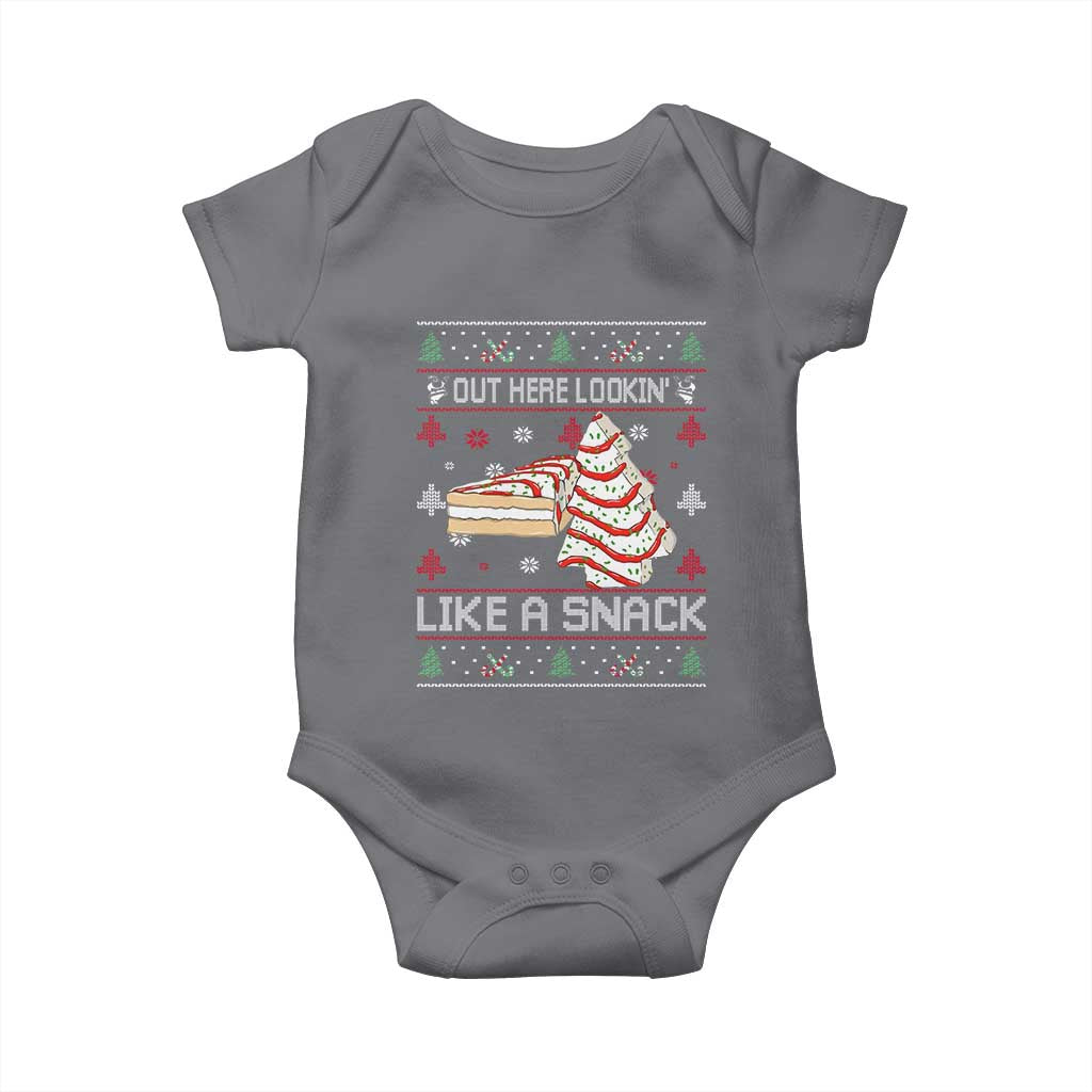 Debbies Christmas Tree Cake Baby Onesie Out Here Lookin Like A Snack TS10 Charcoal Print Your Wear