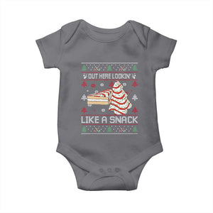 Debbies Christmas Tree Cake Baby Onesie Out Here Lookin Like A Snack TS10 Charcoal Print Your Wear