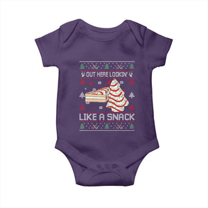 Debbies Christmas Tree Cake Baby Onesie Out Here Lookin Like A Snack TS10 Purple Print Your Wear