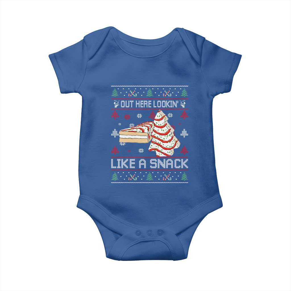 Debbies Christmas Tree Cake Baby Onesie Out Here Lookin Like A Snack TS10 Royal Blue Print Your Wear