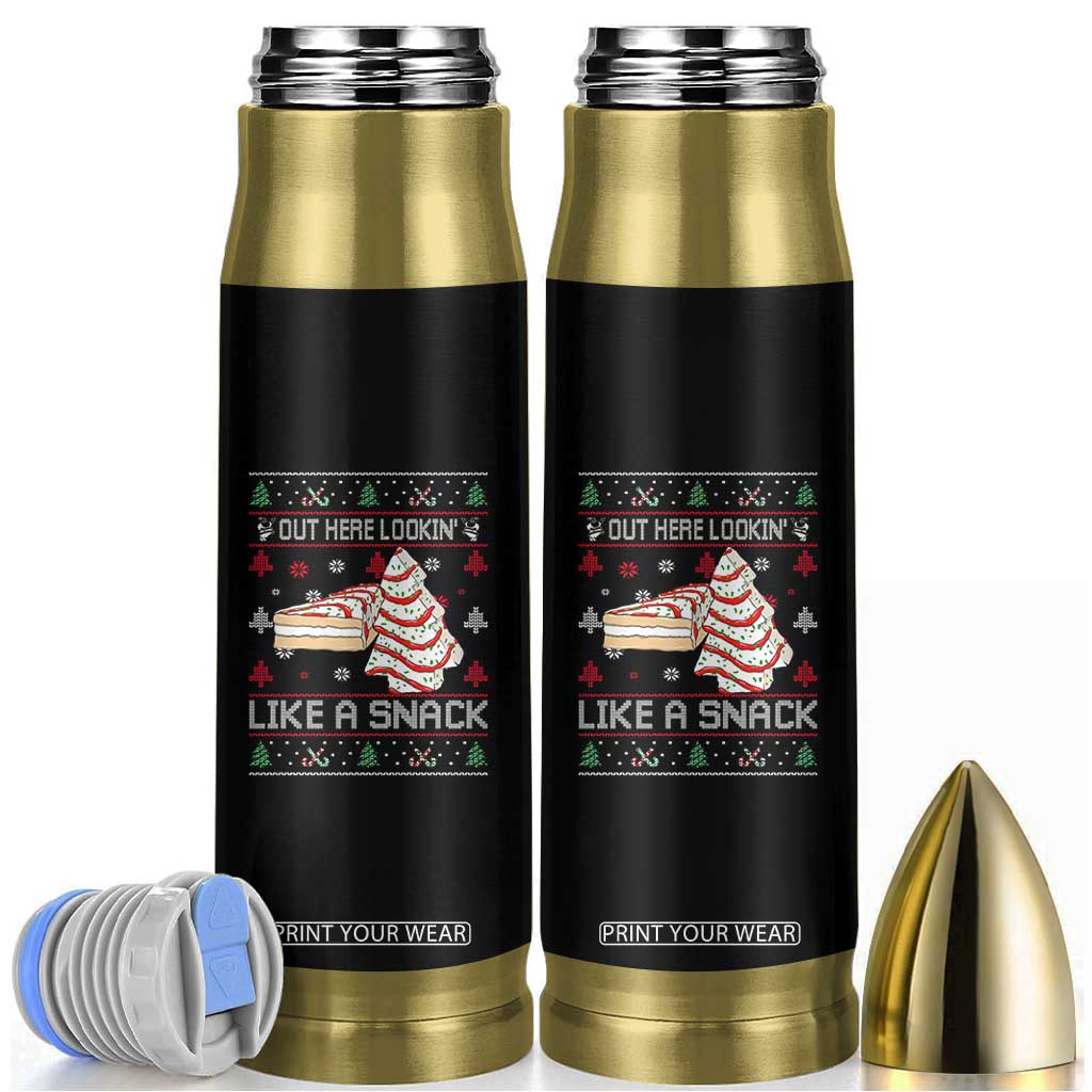 Debbies Christmas Tree Cake Bullet Tumbler Out Here Lookin Like A Snack TS10 Black Print Your Wear