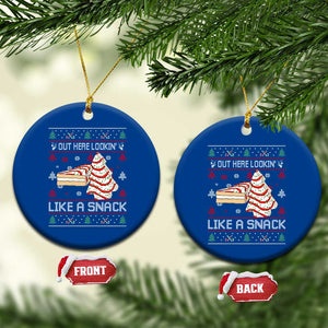 Debbies Christmas Tree Cake Ceramic Ornament Out Here Lookin Like A Snack TS10 1pc Blue Print Your Wear
