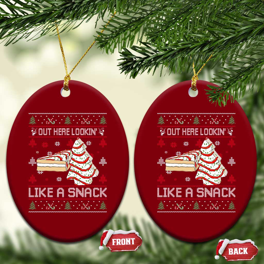 Debbies Christmas Tree Cake Ceramic Ornament Out Here Lookin Like A Snack TS10 Print Your Wear