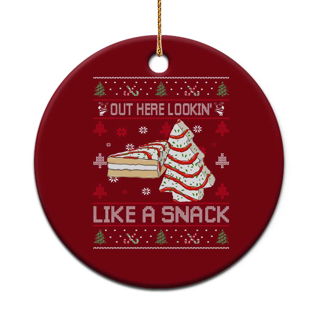 Debbies Christmas Tree Cake Ceramic Ornament Out Here Lookin Like A Snack TS10 1pc Red Print Your Wear
