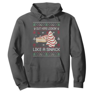 Debbies Christmas Tree Cake Hoodie Out Here Lookin Like A Snack TS10 Dark Heather Print Your Wear